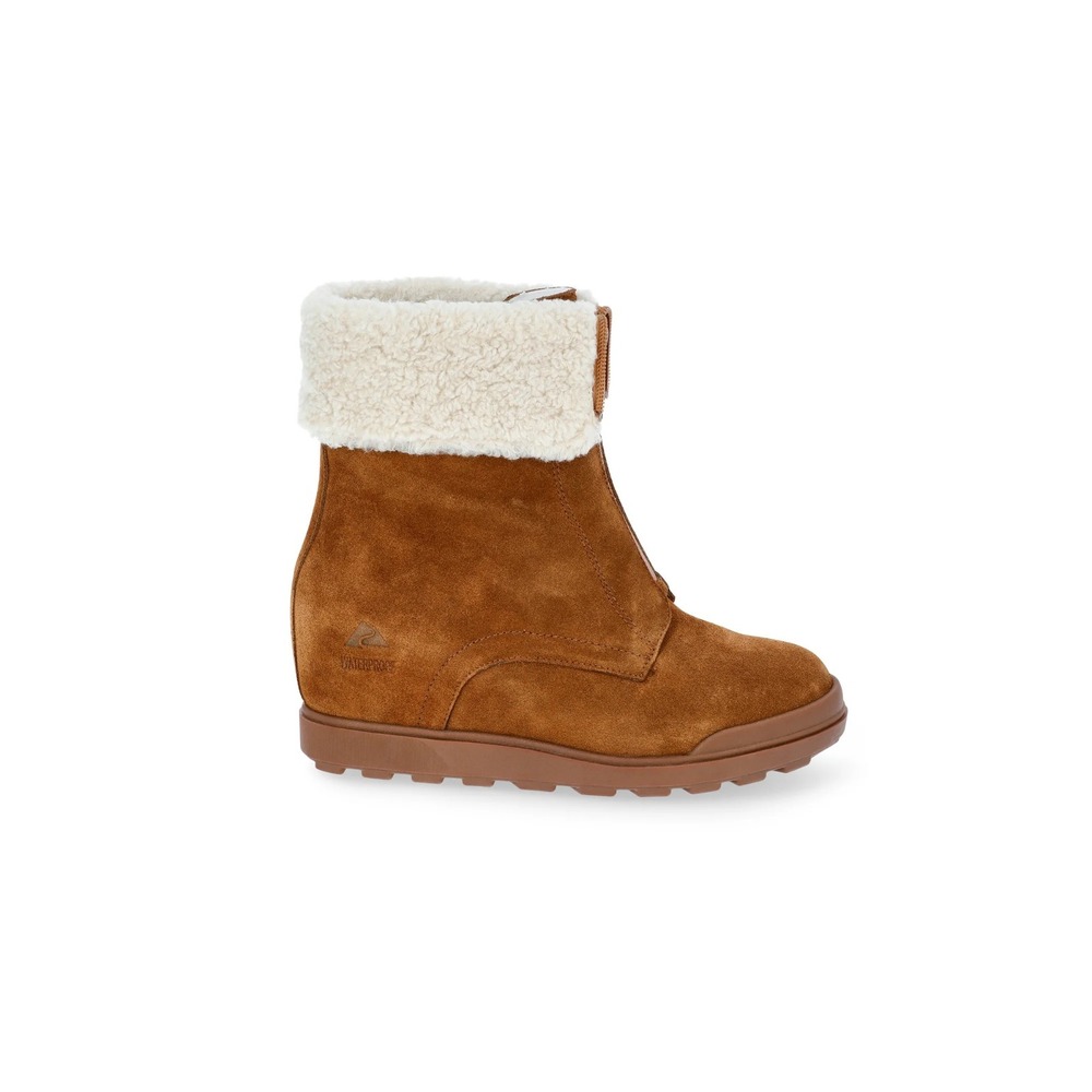Ozark Trail Women's Size 7 Wedge Waterproof Boots Faux Fur Cuff Front‎ Zipper